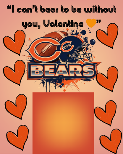 NFL Themed Jumbo Valentine's Day Cards - Editable Canva Templates