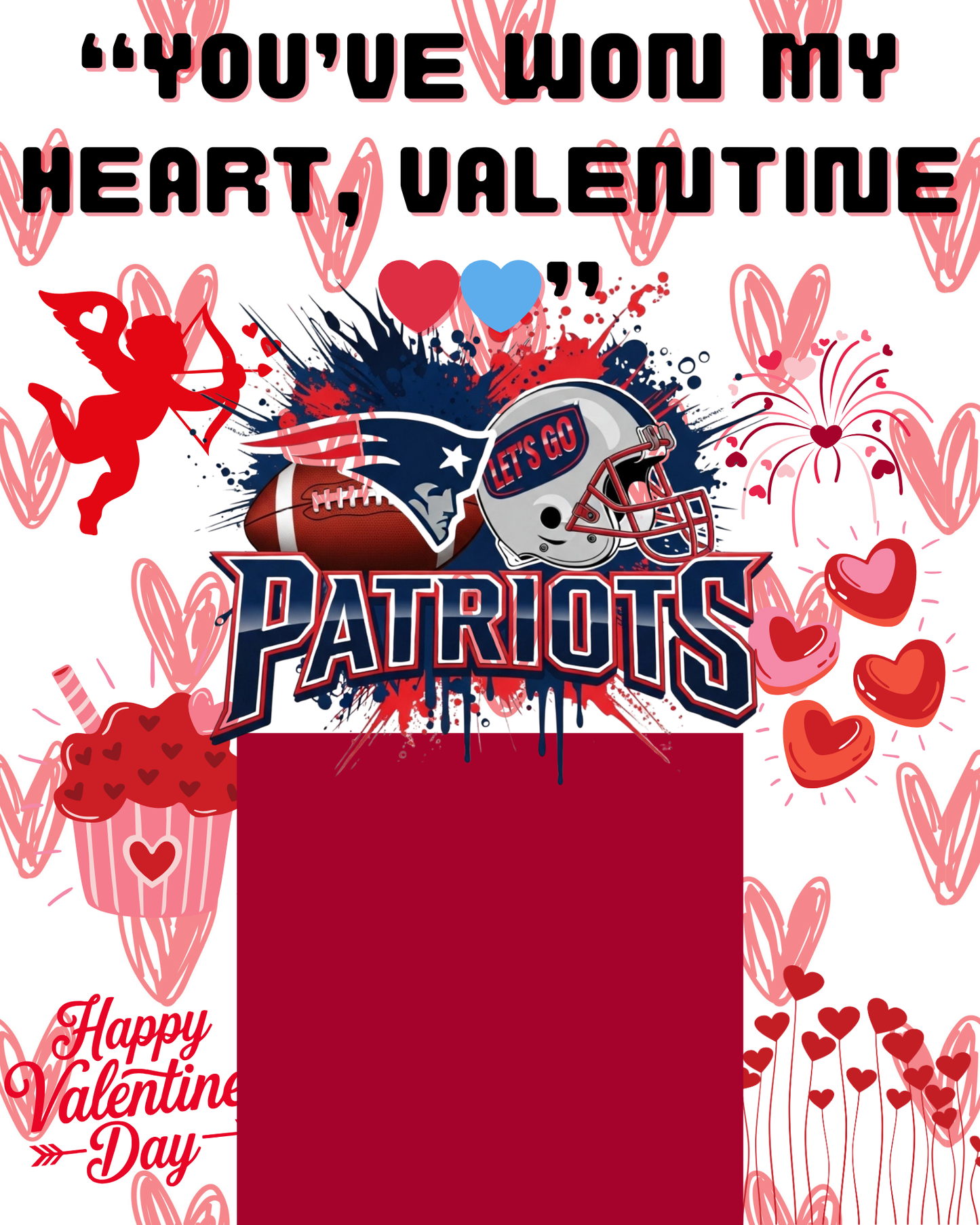 NFL Themed Jumbo Valentine's Day Cards - Editable Canva Templates