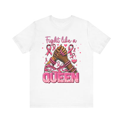 Fight Like a Queen Breast Cancer Awareness Unisex Jersey Short Sleeve Tee