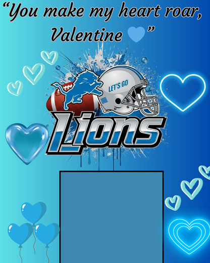 NFL Themed Jumbo Valentine's Day Cards - Editable Canva Templates