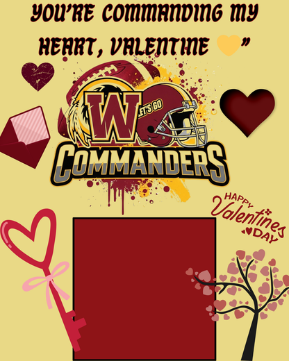 NFL Themed Jumbo Valentine's Day Cards - Editable Canva Templates