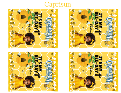 It’s My 1st Bee-Day Editable Party Favor Set | Birthday Canva Template | Honey Bee Theme