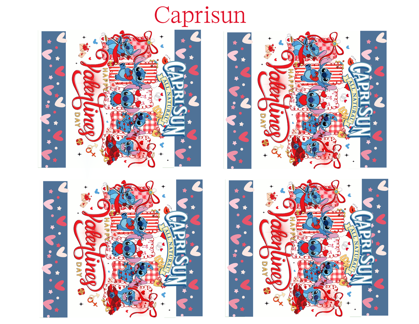Stitch Valentine Party Favor Templates | Editable Printable Treat Wrappers, Favor Box & Bag Bundle