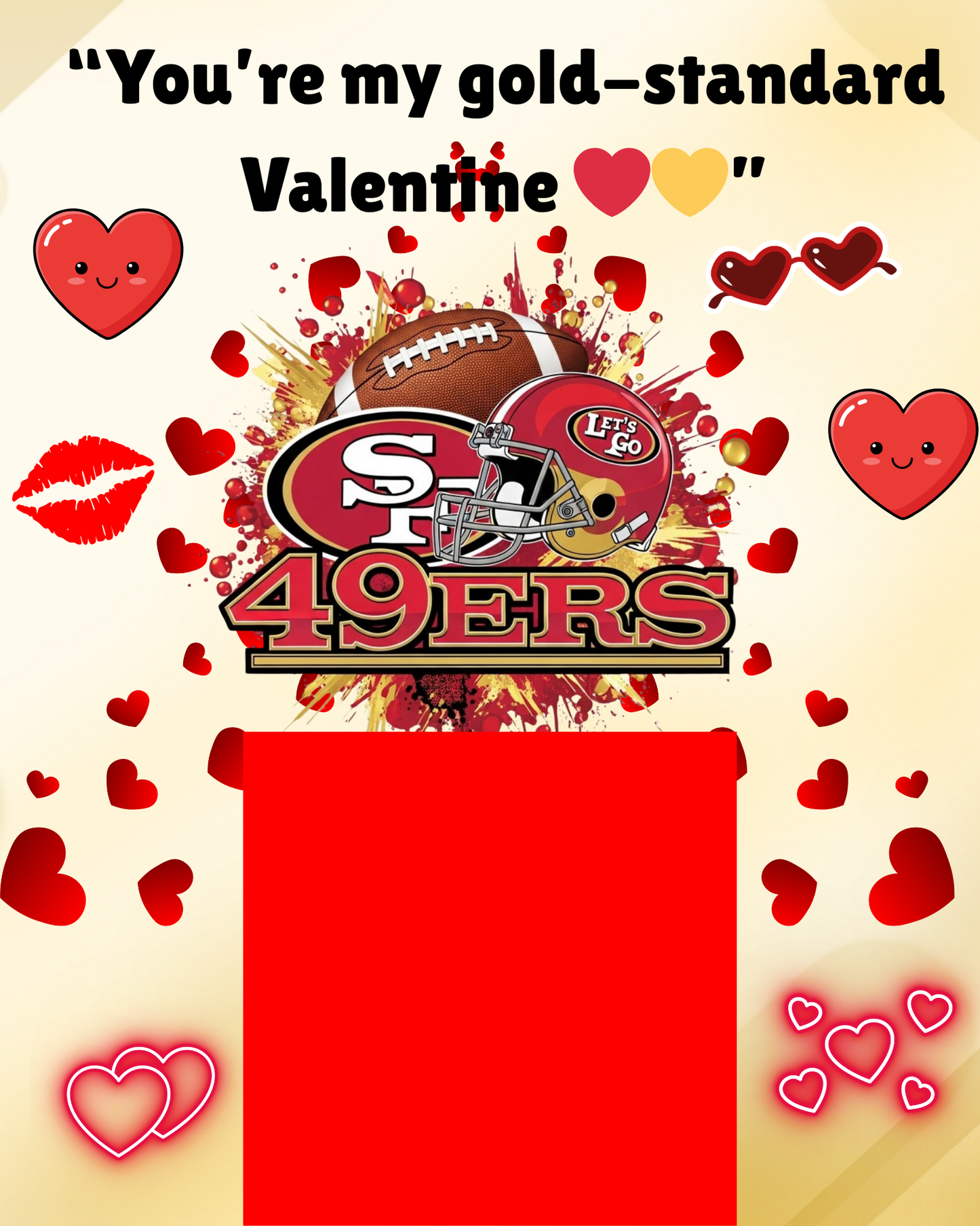 NFL Themed Jumbo Valentine's Day Cards - Editable Canva Templates