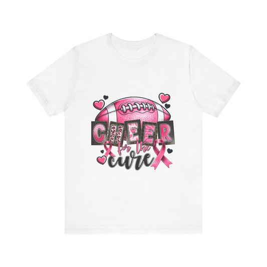 Cheer for A Cure Breast Cancer Awareness Unisex Jersey Short Sleeve Tee