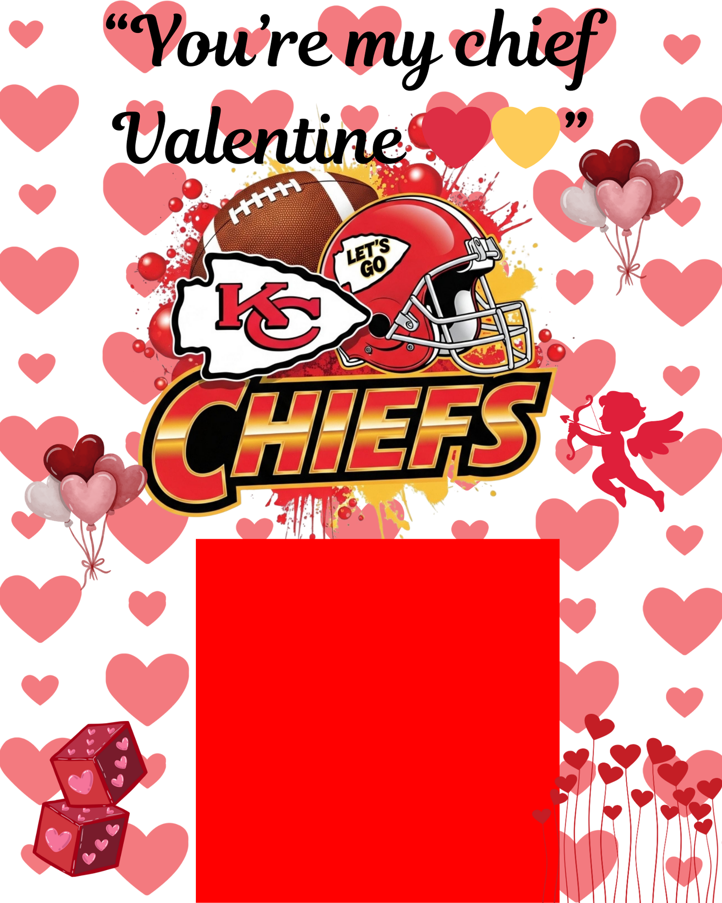 NFL Themed Jumbo Valentine's Day Cards - Editable Canva Templates