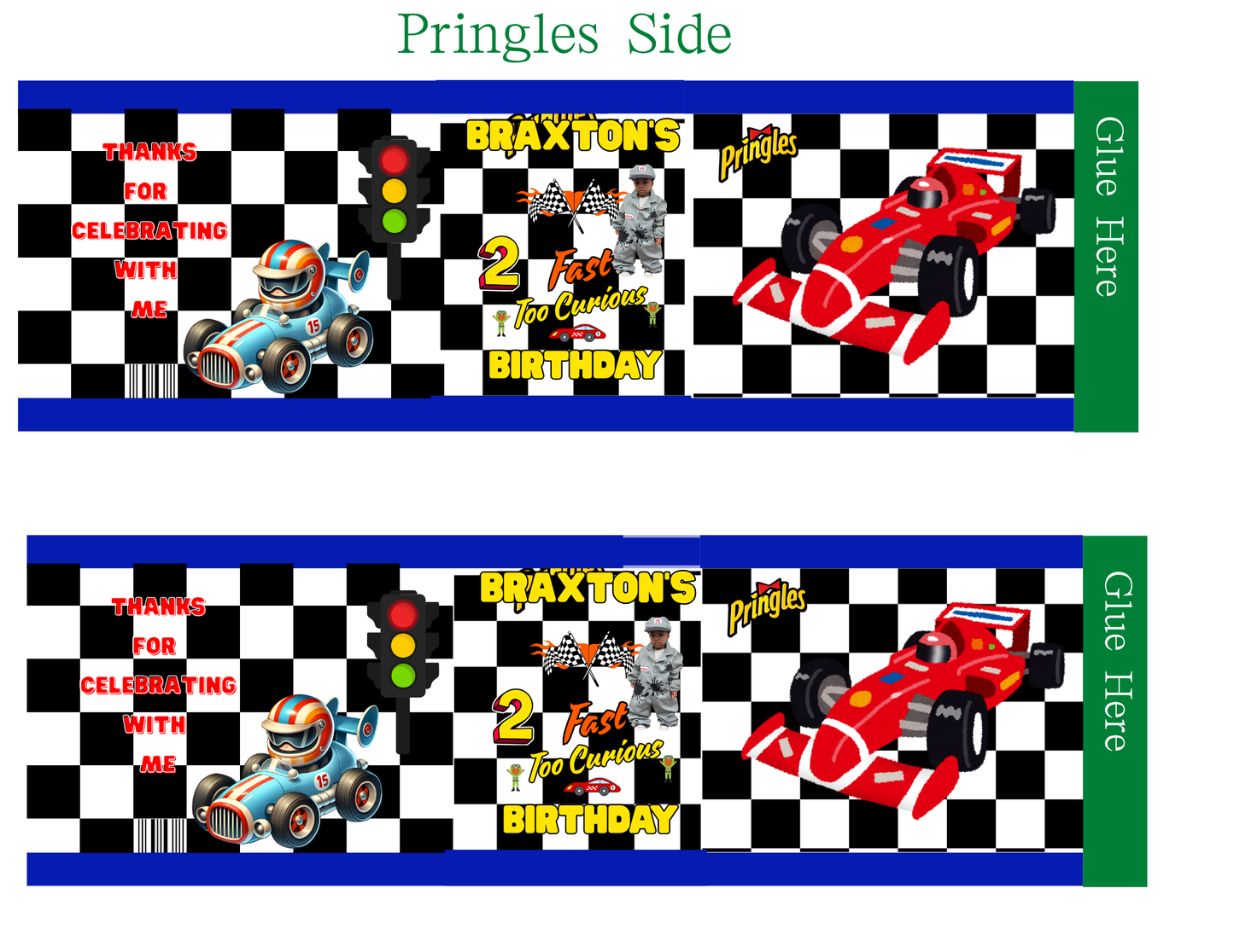 2 Fast Too Curious Birthday Party Favor Editable Templates