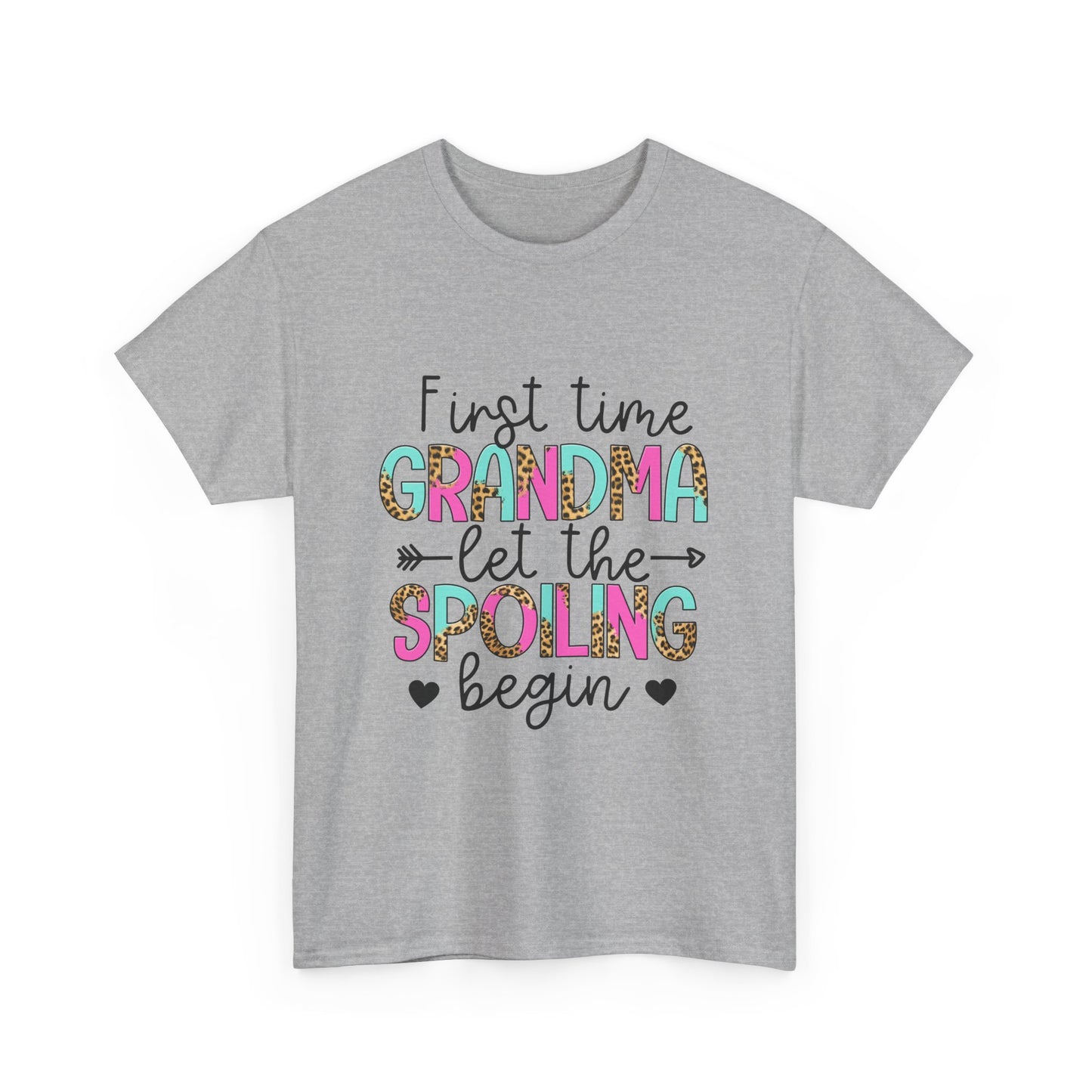 First Time Grandma Let the Spoiling Begin Unisex Heavy Cotton Tee