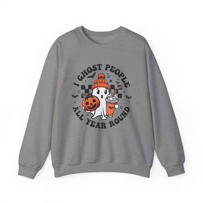 I Ghost People All Year Round Halloweenn Shirt Unisex Heavy Blend™ Crewneck Sweatshirt