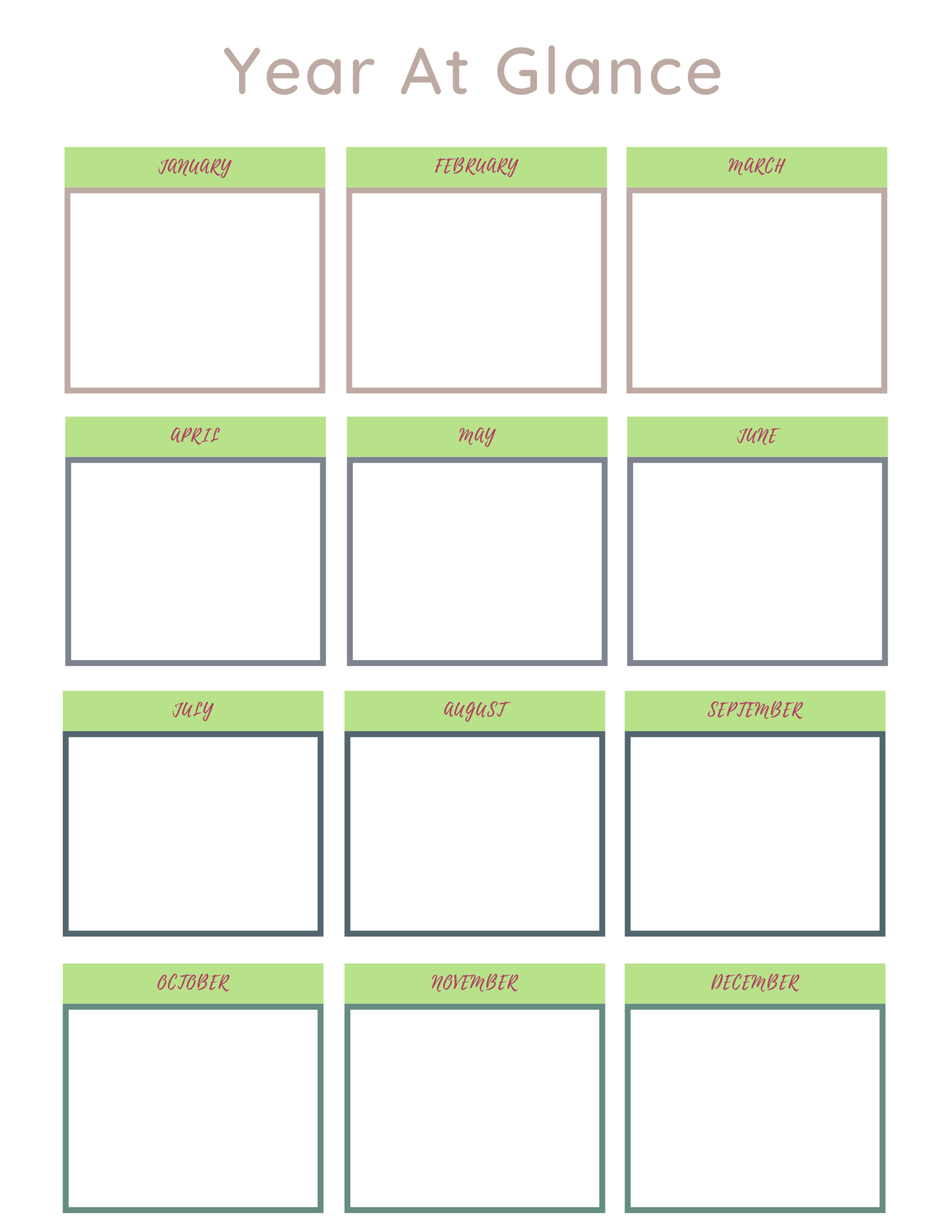 AKA Themed Yearly Planner Printable