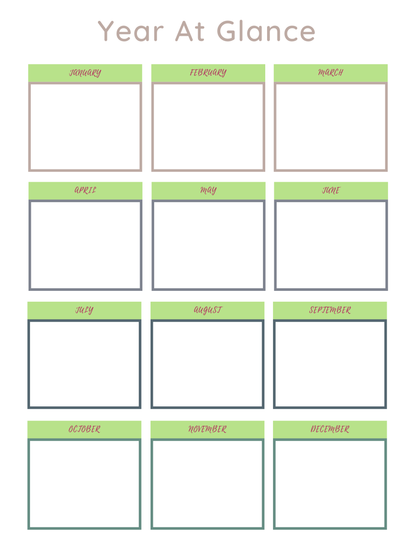 AKA Themed Yearly Planner Printable