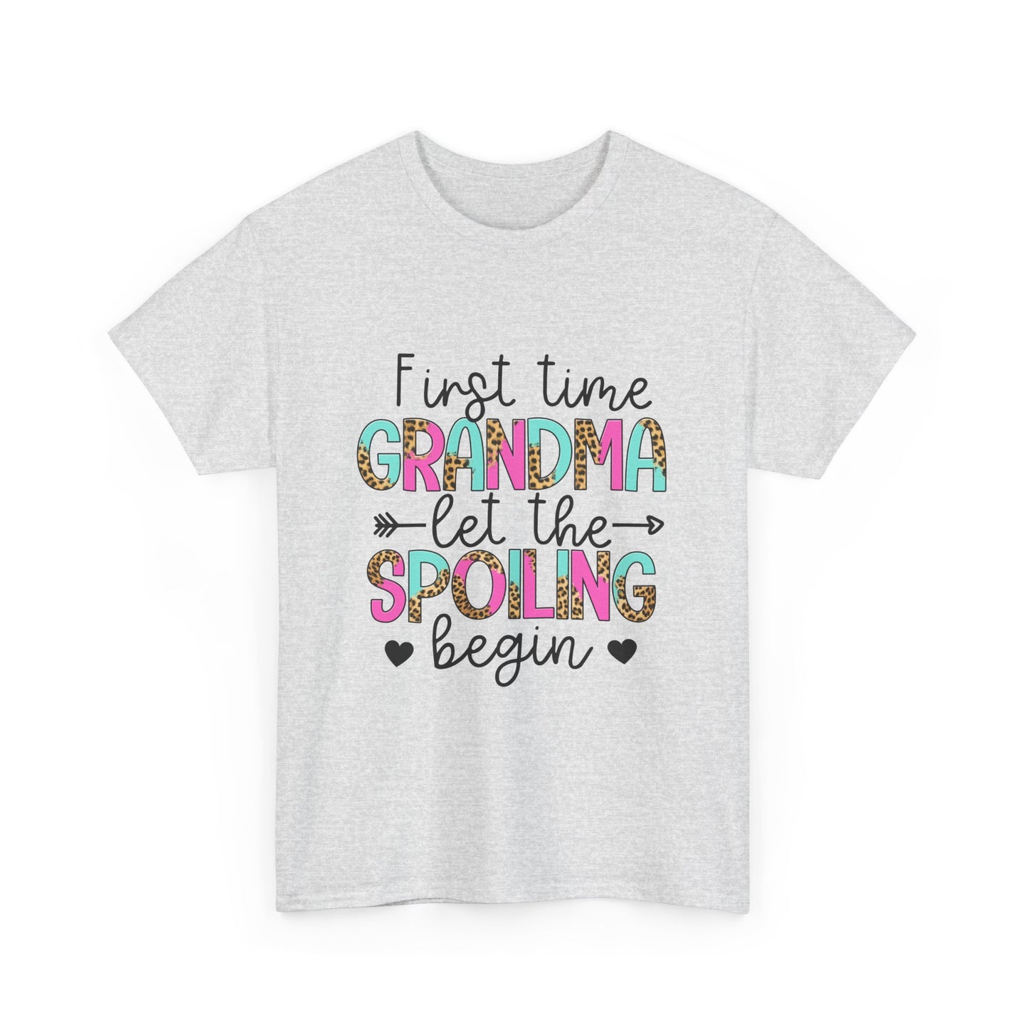 First Time Grandma Let the Spoiling Begin Unisex Heavy Cotton Tee