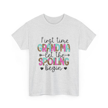 First Time Grandma Let the Spoiling Begin Unisex Heavy Cotton Tee