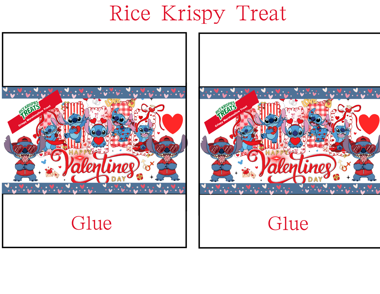 Stitch Valentine Party Favor Templates | Editable Printable Treat Wrappers, Favor Box & Bag Bundle