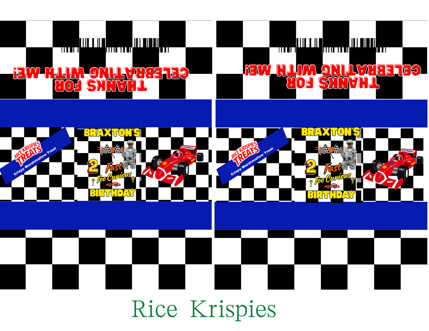 2 Fast Too Curious Birthday Party Favor Editable Templates