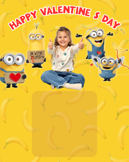 Editable Valentine's Day Jumbo Cards with Kids' Characters