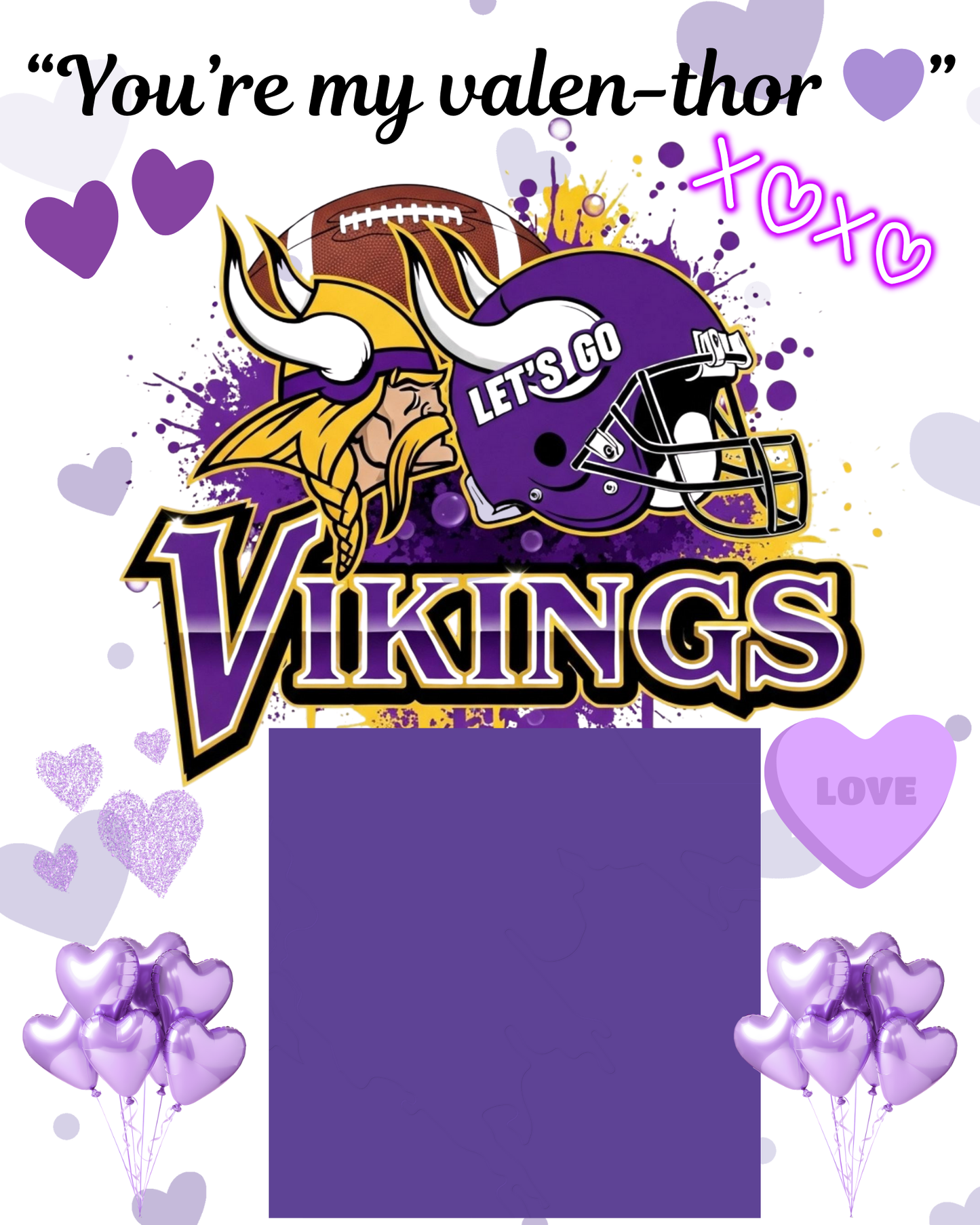 NFL Themed Jumbo Valentine's Day Cards - Editable Canva Templates