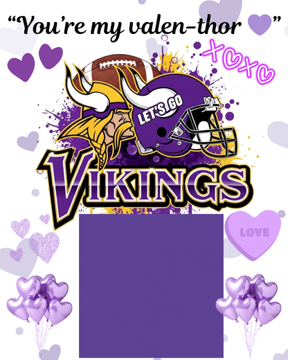 NFL Themed Jumbo Valentine's Day Cards - Editable Canva Templates