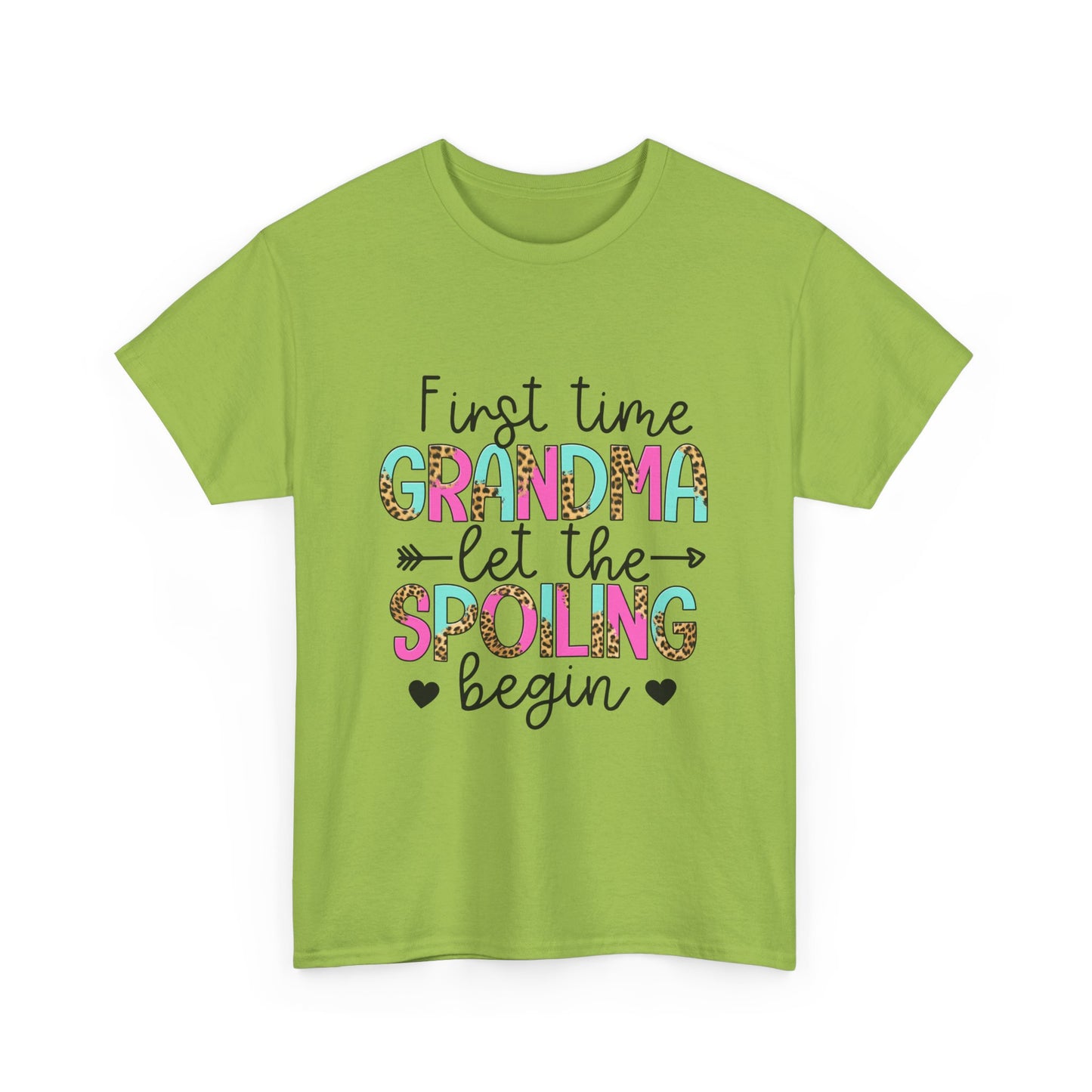 First Time Grandma Let the Spoiling Begin Unisex Heavy Cotton Tee