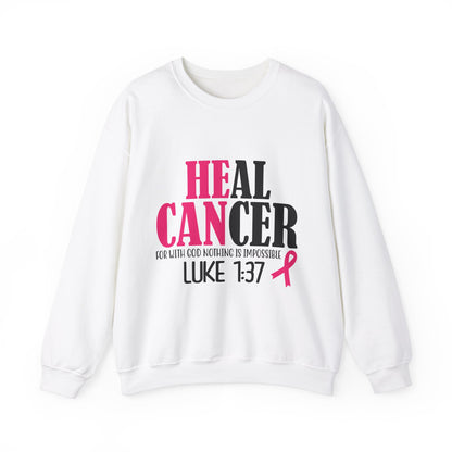 Heal Cancer Unisex Heavy Blend™ Crewneck Sweatshirt Breast cancer awareness