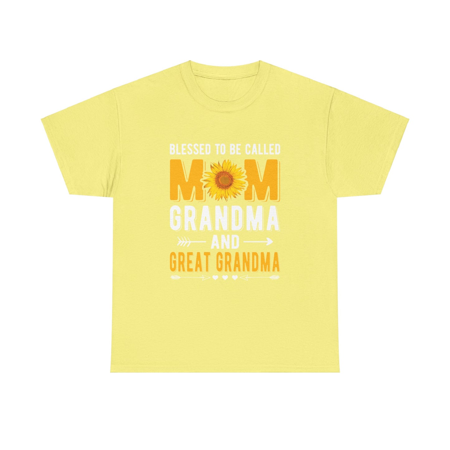 Blessed to Be Called Mom Grandma and Great Grandma Unisex Heavy Cotton Tee