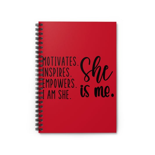 She is Me Sprial Journal Notebook - Ruled Line