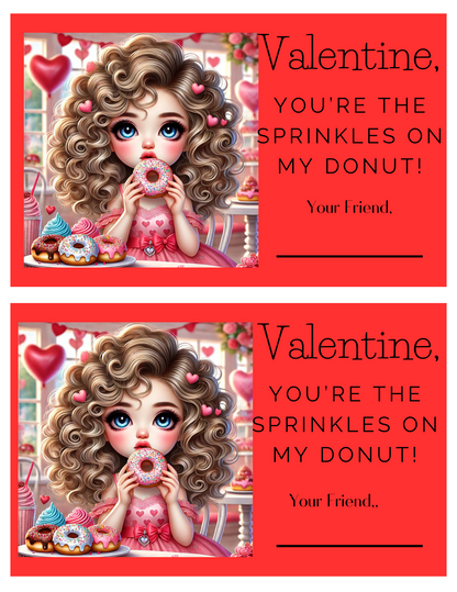 Editable Class Valentine's Day Cards Caucasian Images Digital File