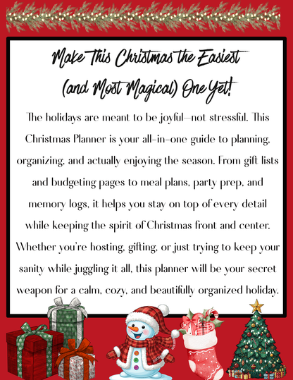 Ultimate Christmas Planner for Busy Moms – Holiday Organization Printable, Gift Tracker, Meal Planner, Budget Sheets + MRR/PLR Rights (Instant Download)