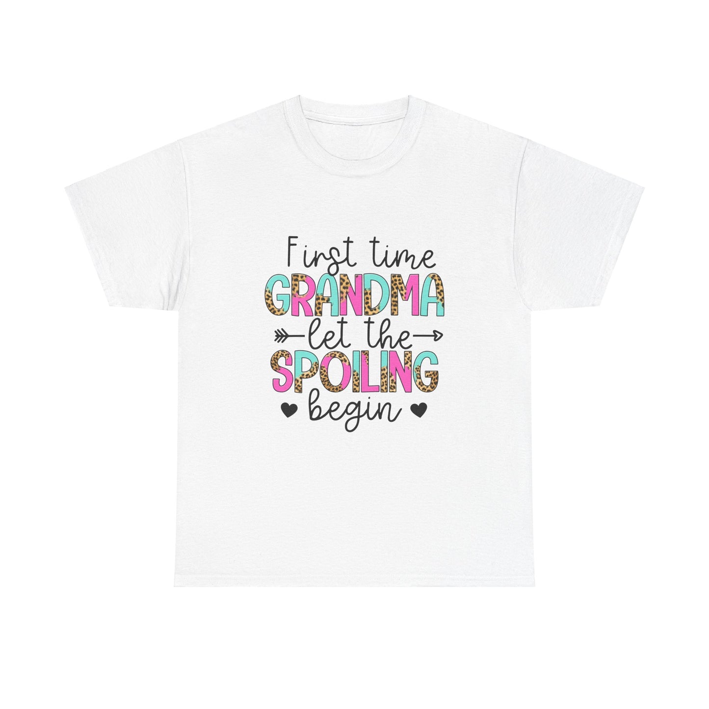 First Time Grandma Let the Spoiling Begin Unisex Heavy Cotton Tee