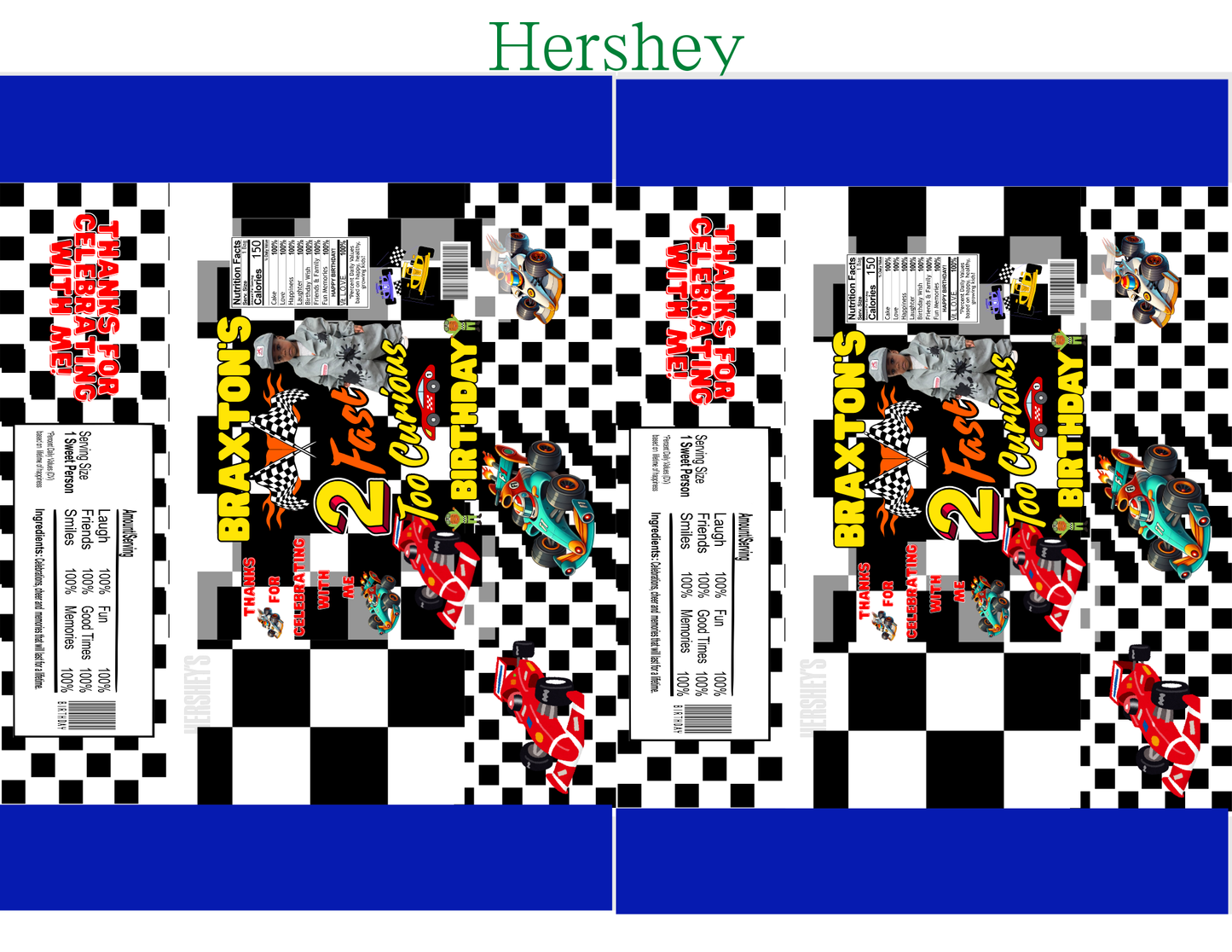 2 Fast Too Curious Birthday Party Favor Editable Templates