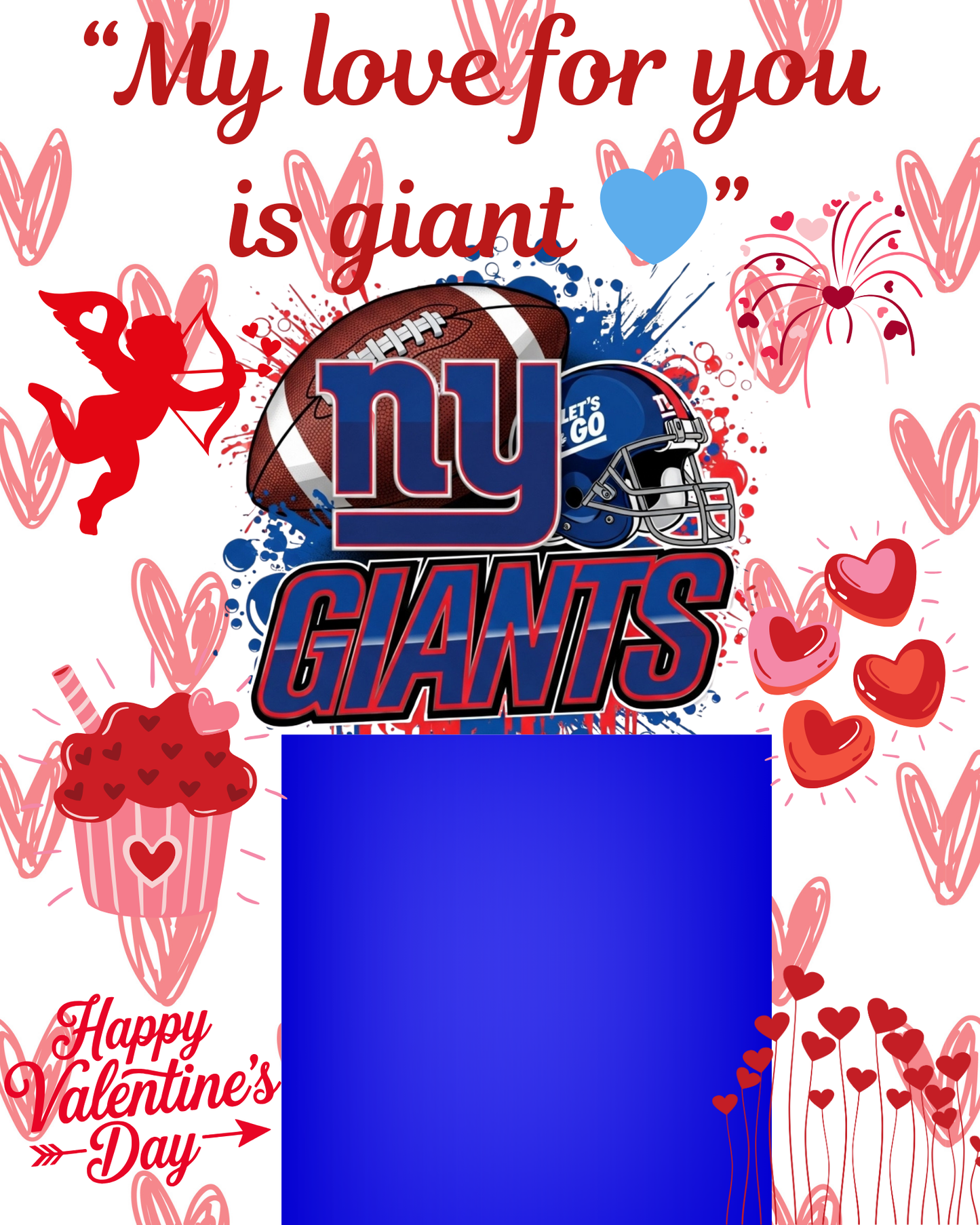 NFL Themed Jumbo Valentine's Day Cards - Editable Canva Templates