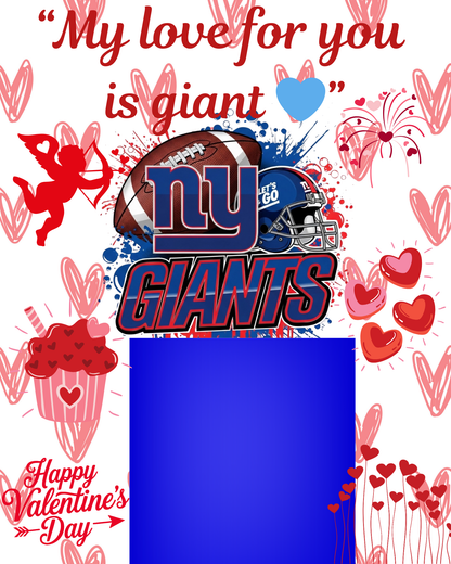 NFL Themed Jumbo Valentine's Day Cards - Editable Canva Templates