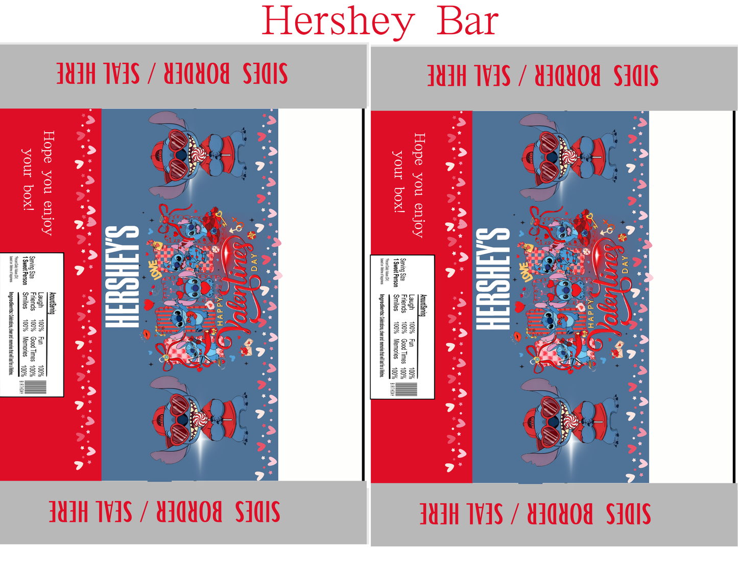 Stitch Valentine Party Favor Templates | Editable Printable Treat Wrappers, Favor Box & Bag Bundle