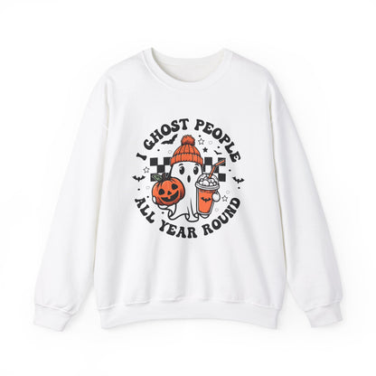 I Ghost People All Year Round Halloweenn Shirt Unisex Heavy Blend™ Crewneck Sweatshirt
