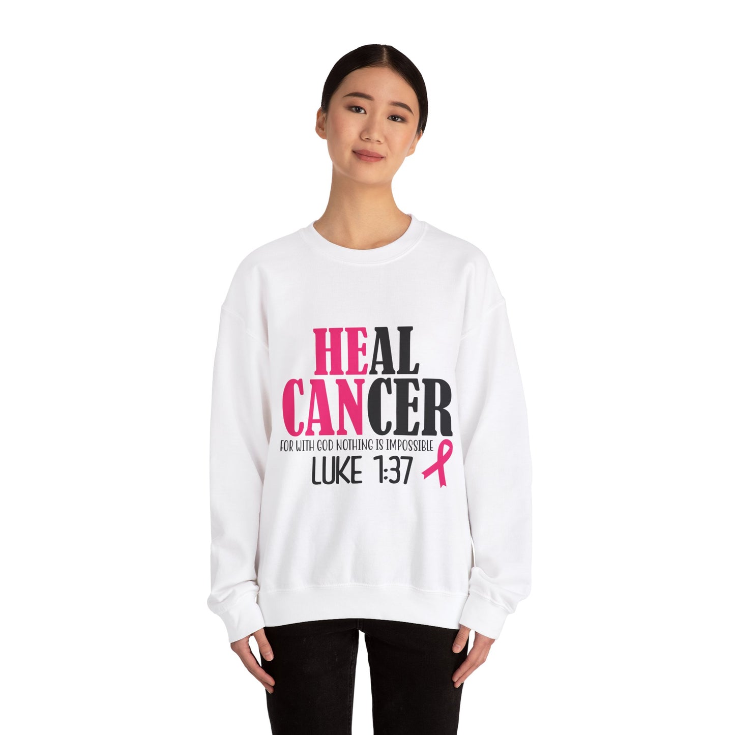 Heal Cancer Unisex Heavy Blend™ Crewneck Sweatshirt Breast cancer awareness