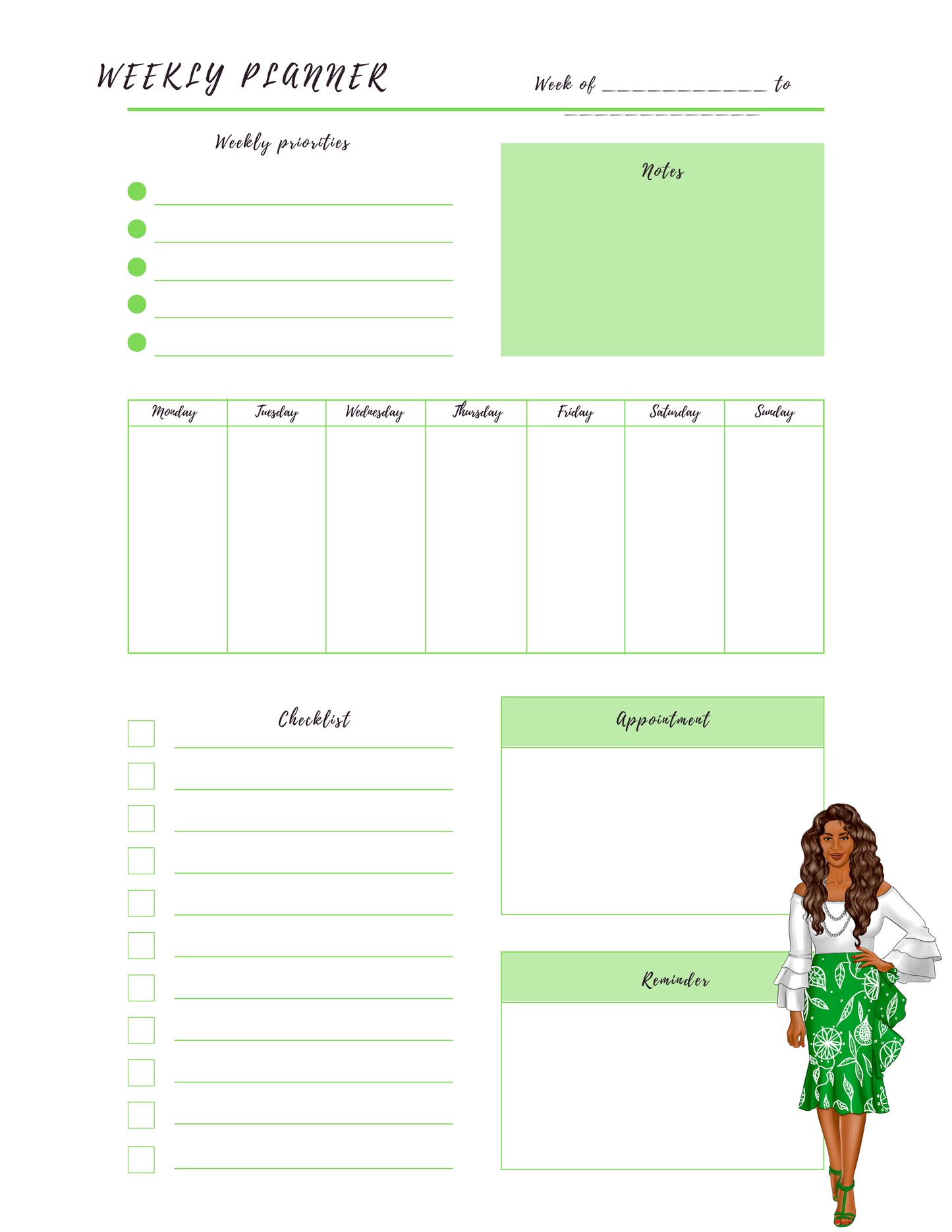 AKA Themed Yearly Planner Printable