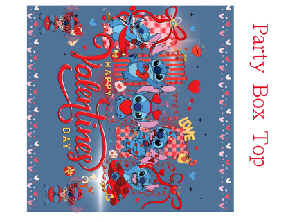 Stitch Valentine Party Favor Templates | Editable Printable Treat Wrappers, Favor Box & Bag Bundle