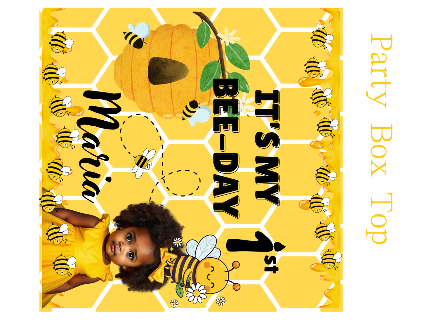 It’s My 1st Bee-Day Editable Party Favor Set | Birthday Canva Template | Honey Bee Theme
