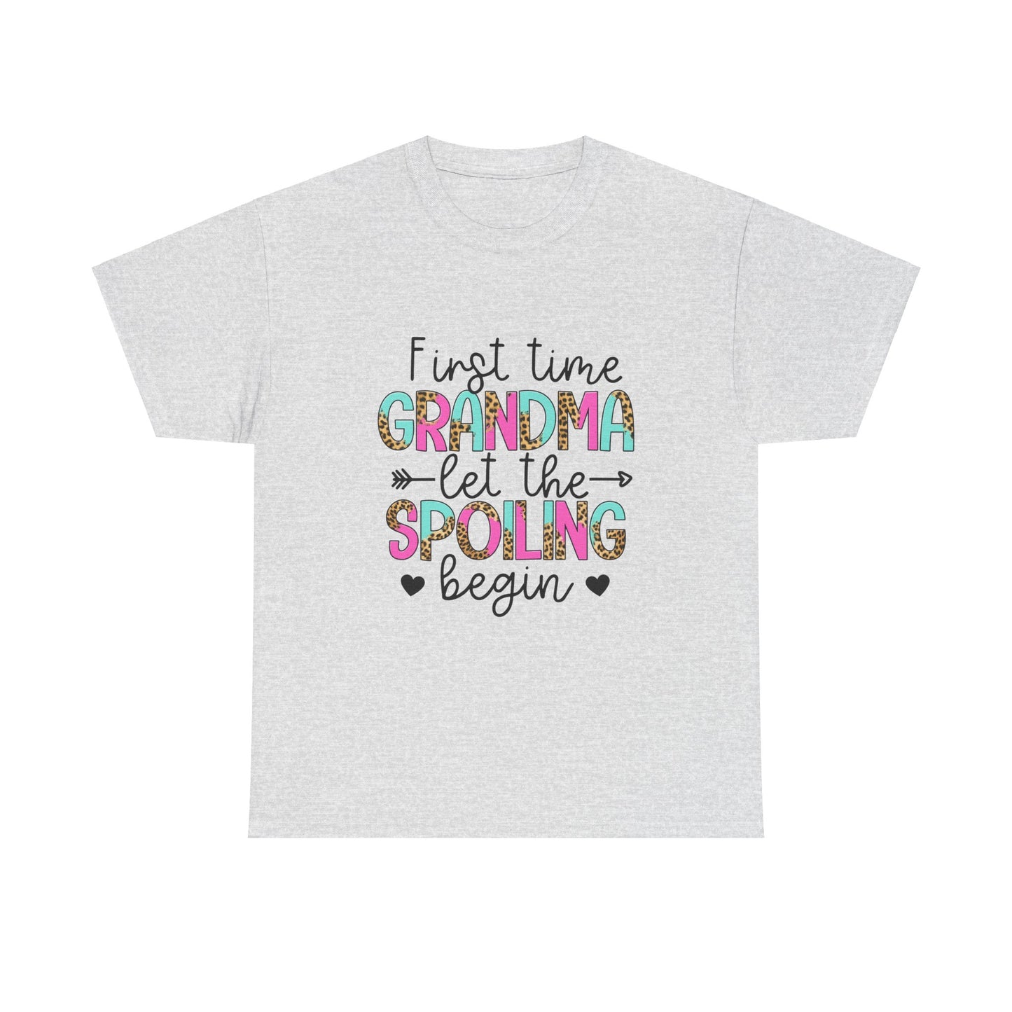 First Time Grandma Let the Spoiling Begin Unisex Heavy Cotton Tee