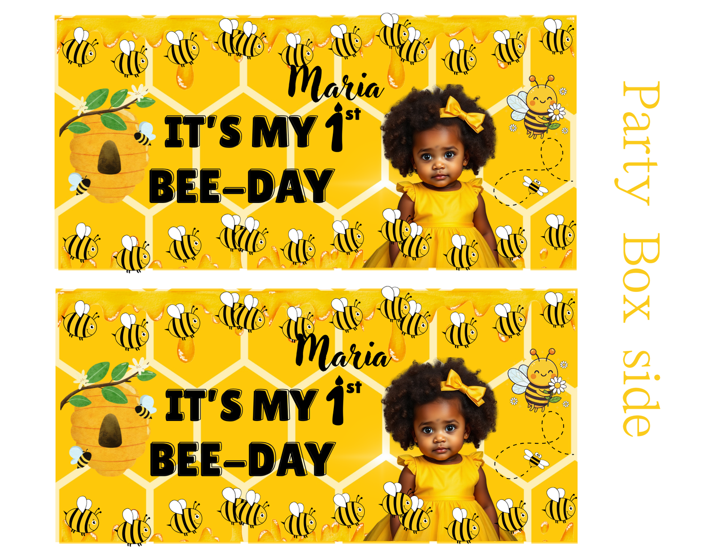 It’s My 1st Bee-Day Editable Party Favor Set | Birthday Canva Template | Honey Bee Theme