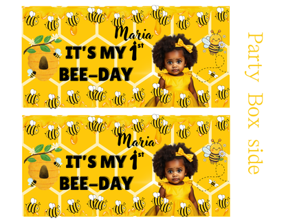 It’s My 1st Bee-Day Editable Party Favor Set | Birthday Canva Template | Honey Bee Theme