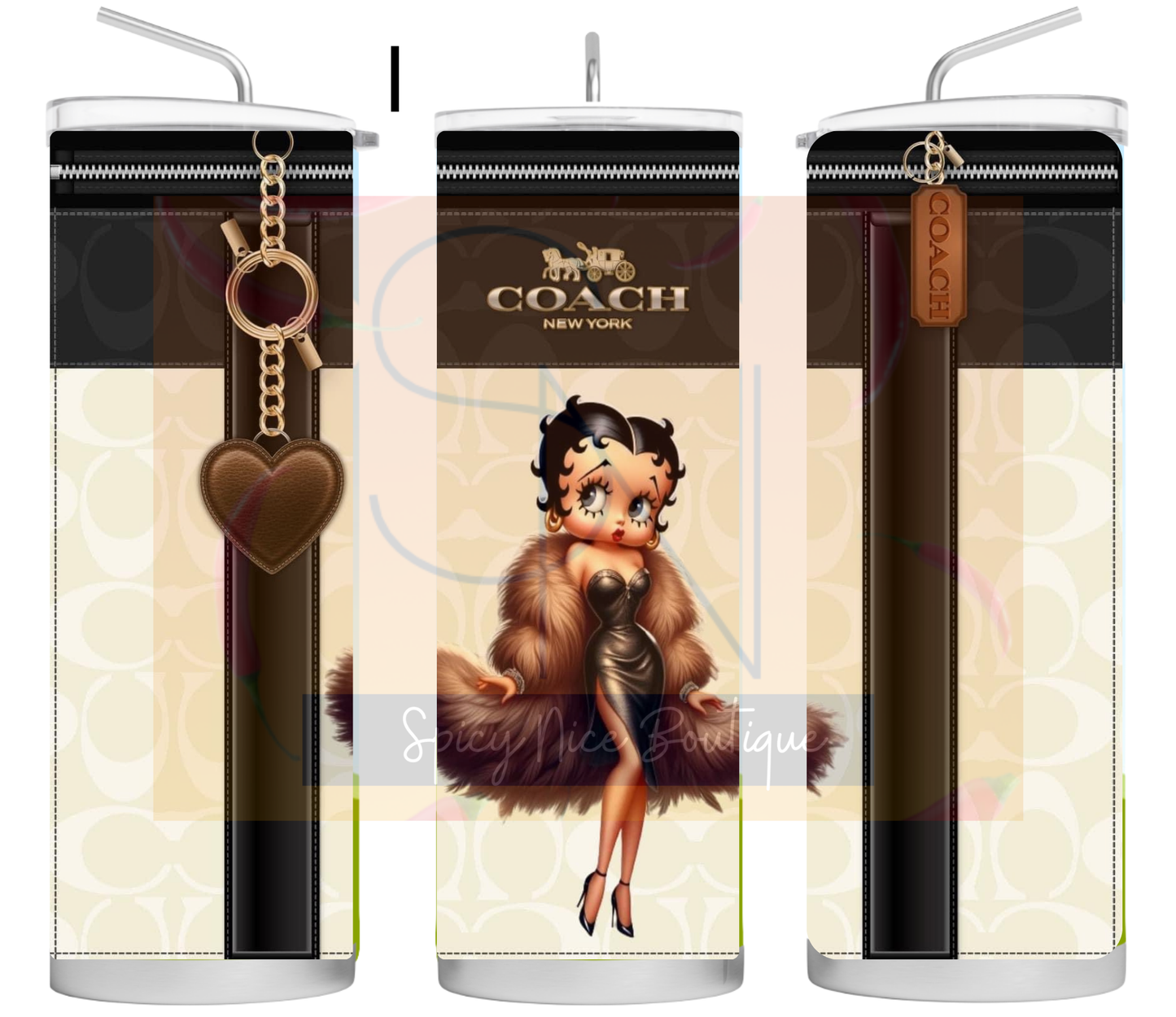 Designer -Inspired Coach Themed Tumblers