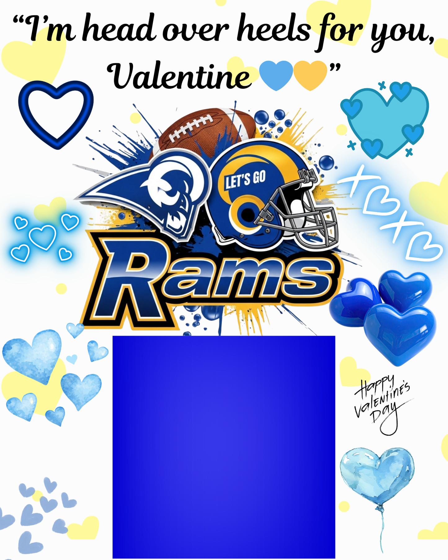 NFL Themed Jumbo Valentine's Day Cards - Editable Canva Templates