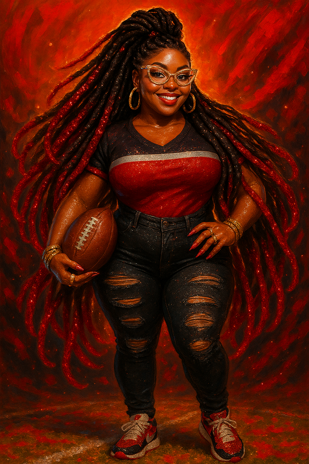 "NFL-Inspired Glam Queen Series – 32-Team Digital Illustration Pack"