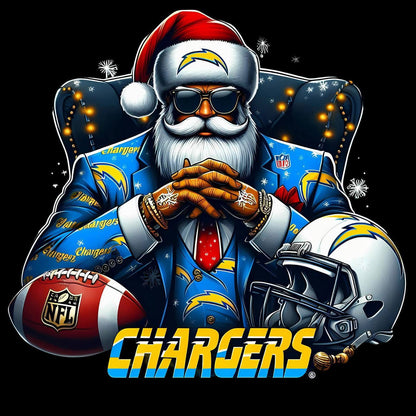 Cool NFL-Themed Santa Digital Clipart Set | Sports Christmas PNG Files for Crafters
