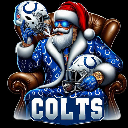 Cool NFL-Themed Santa Digital Clipart Set | Sports Christmas PNG Files for Crafters